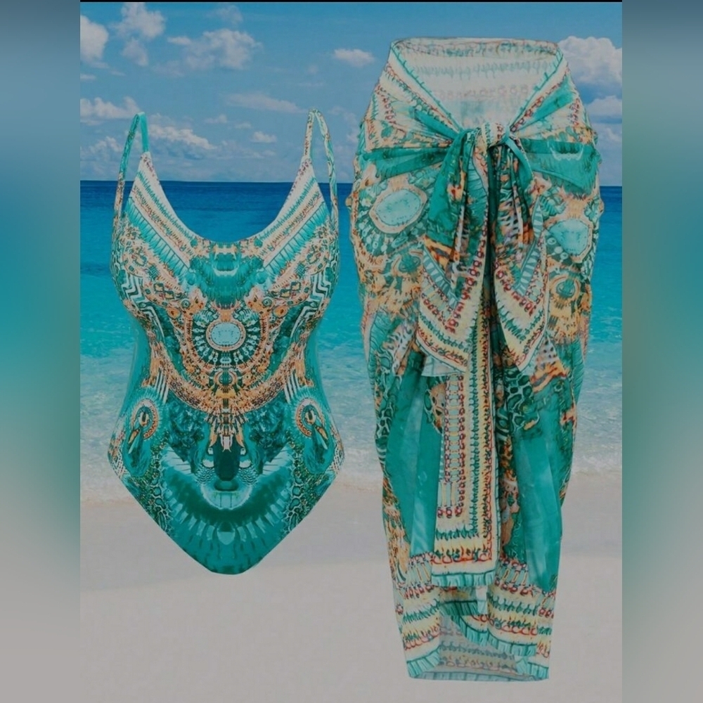 Boho 4XL Paisley Festival Swim Set